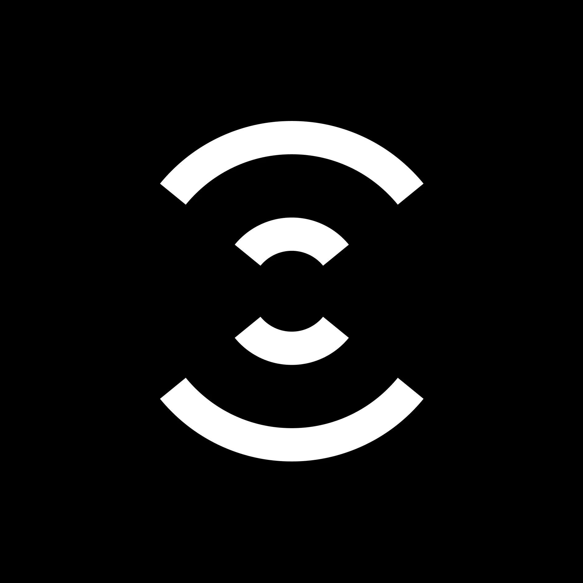 The Surround app icon: the arc mark in white on black