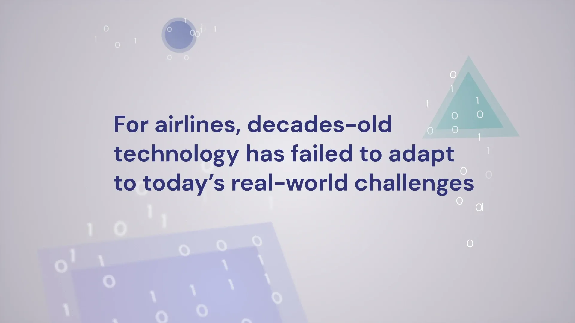 A cutdown frame: headed for airlines, decades old technology has failed to adapt to today’s real world challenges