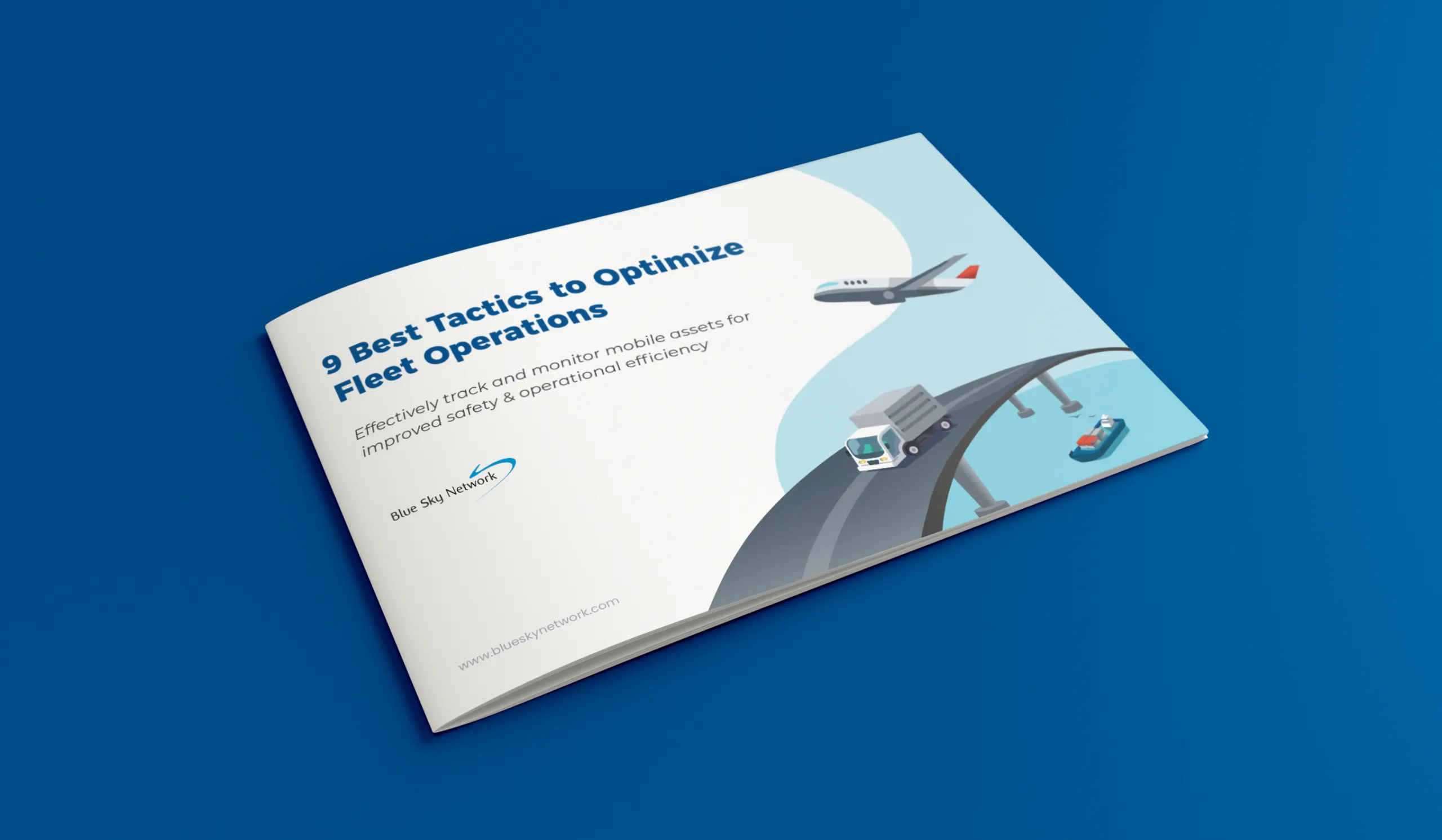 A mockup of the 9 Best Tactics to Optimize Fleet Operations ebook cover.