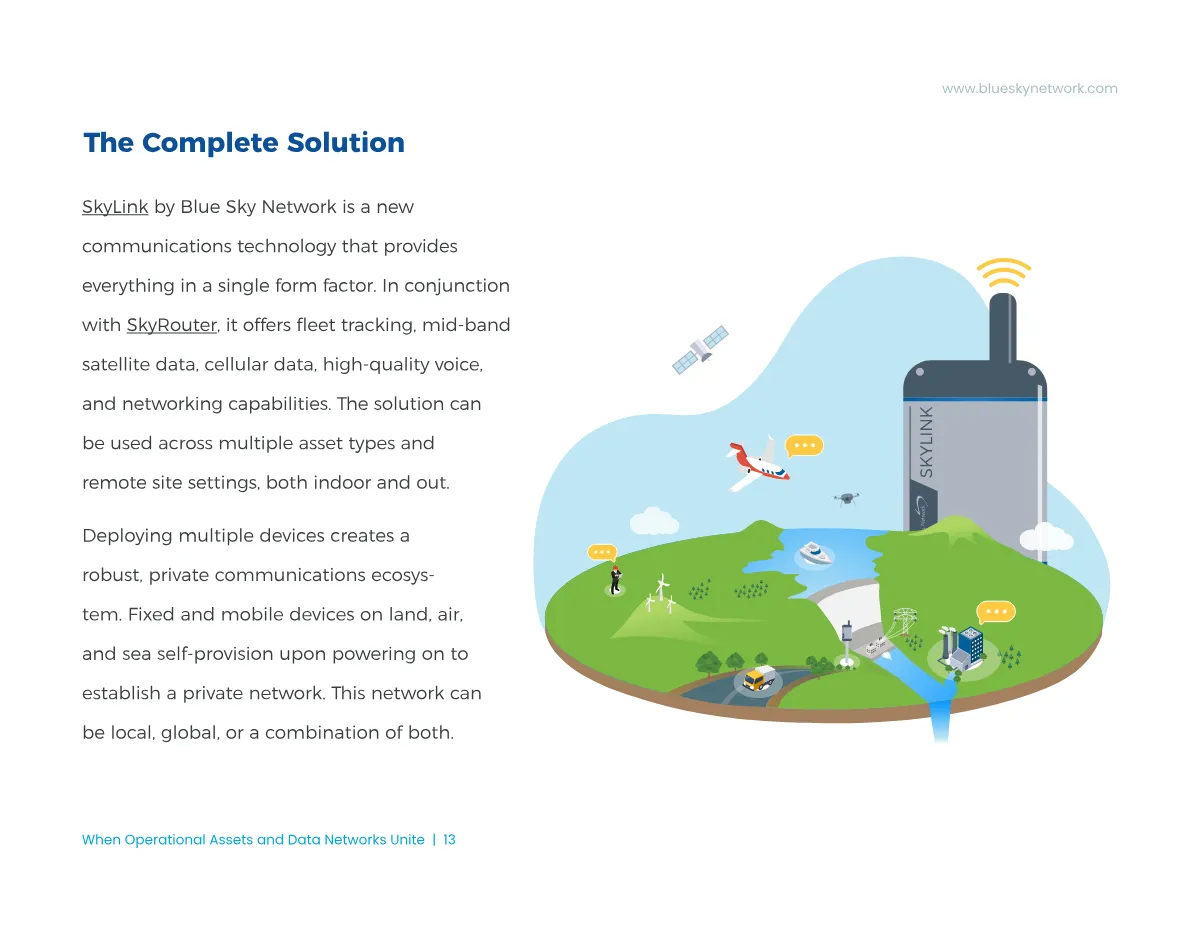 An ebook page headed The Complete Solution introducing SkyLink.