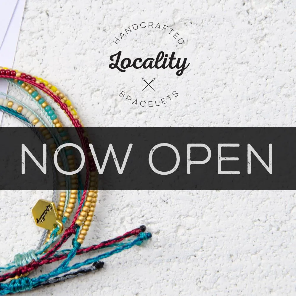 A Locality launch graphic announcing that the online store is now open.