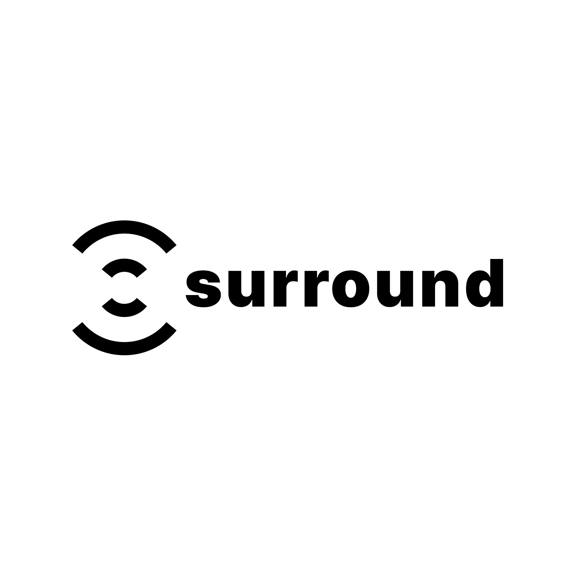The Surround lockup in black on white