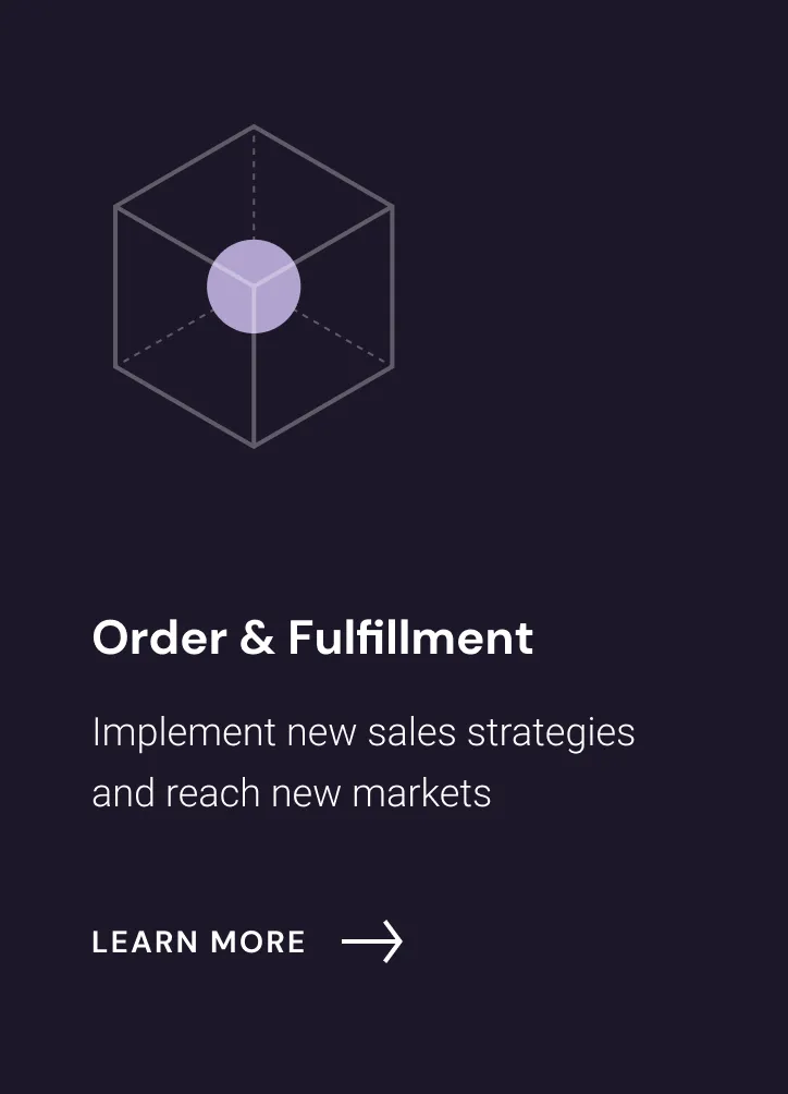 Order and Fulfillment suite card: implement new sales strategies and reach new markets